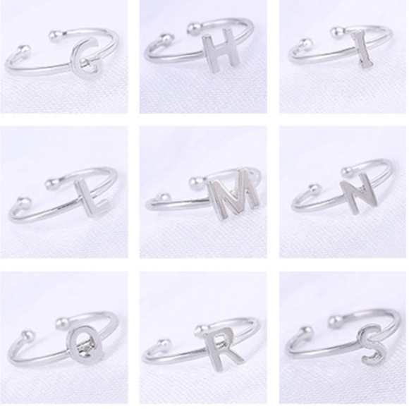 Jewelry - Letter M Initial Silver Open Ended Ring